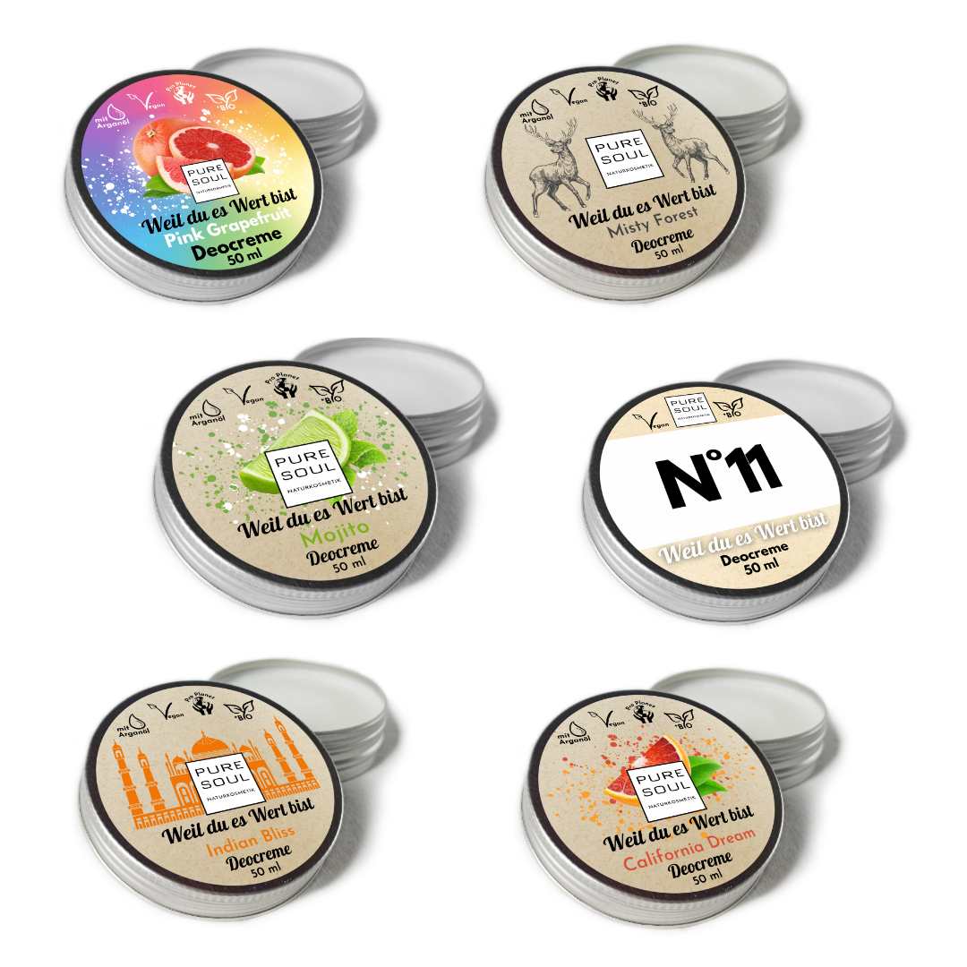 6x50ml - Bestseller Box 6 von unseren Kundenlieblingen - PURE SOUL Naturkosmetik
