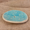 Seifenschale Keramik mit Ablauf japanisches Hanfblatt Asanoha