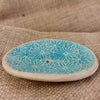 Seifenschale Keramik mit Ablauf japanisches Hanfblatt Asanoha