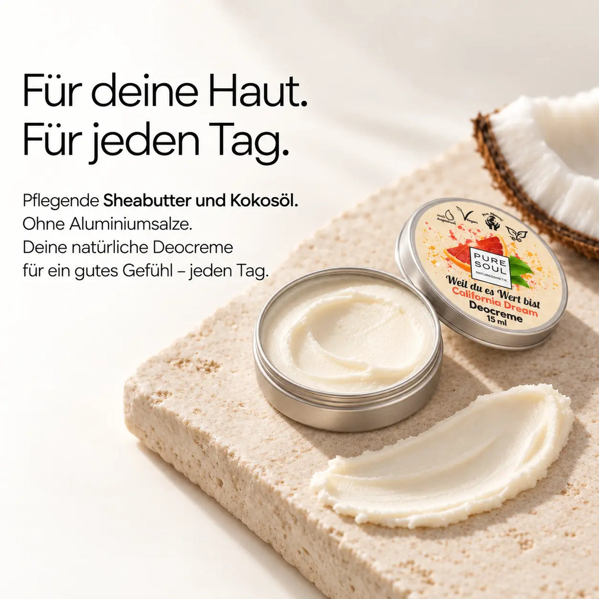 6x15ml Deo Creme Mini Set Frauen Starterpaket bio vegan aluminiumfrei