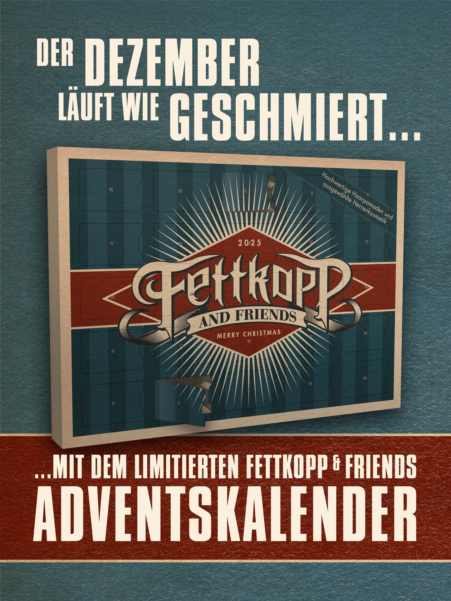 Pomaden Herrenkosmetik Adventskalender für Männer und Kerle