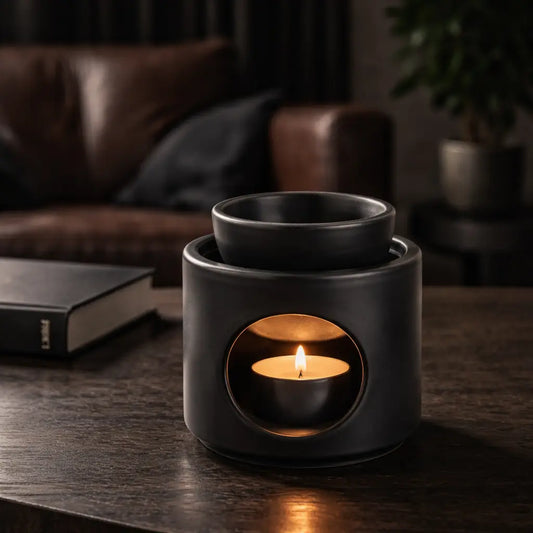 Aromalampe schwarz Keramik