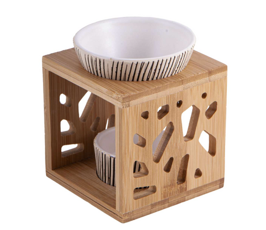 Aromalampe für ätherische Öle Bambus Keramik