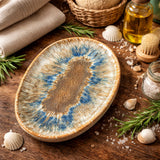 Ceramic soap dish without drain herbs