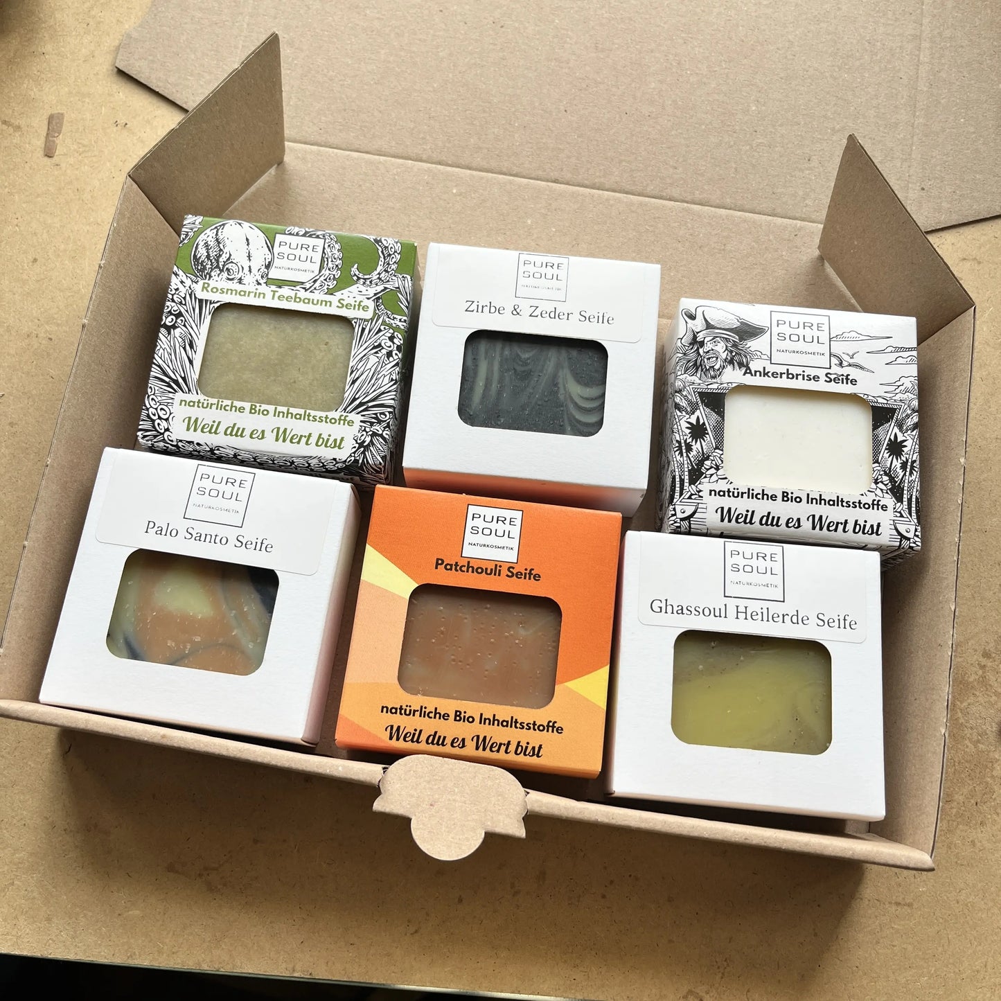 6x100g Natur Seifenset für Männer unwiderstehlicher Duft nach der Dusche