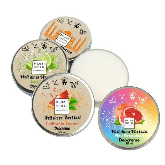 Deo Creme Citrus Lover - Set 4x50ml Naturkosmetik - PURE SOUL Naturkosmetik
