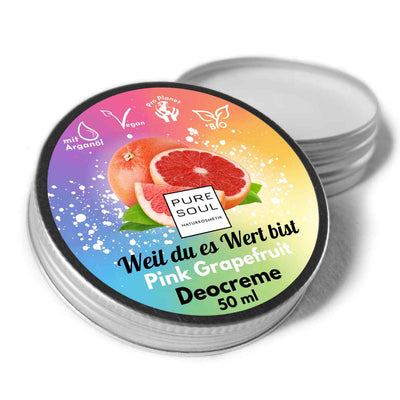 Deo Creme - PINK Grapefruit - Kundenliebling 2024 - PURE SOUL Naturkosmetik