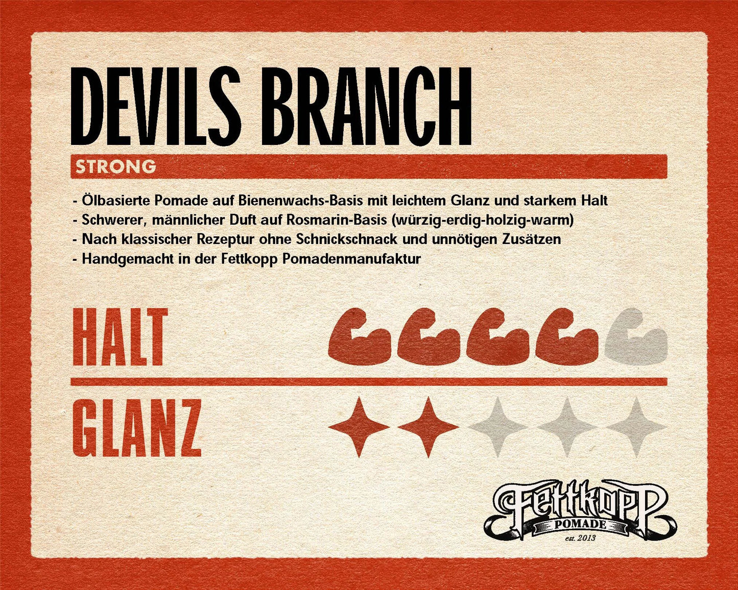 FETTKOPP POMADE Devil`s Branch (starker Halt)