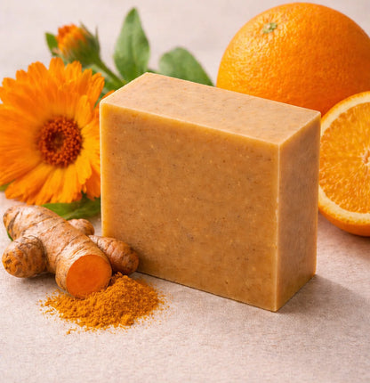 Kurkuma Ringelblume Seife Calendula – Handgesiedete Naturseife vegan 100 g