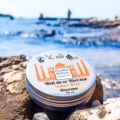 Bio Deo Creme vegan - Patchouli & Orange - Indian Bliss - Natron - PURE SOUL Naturkosmetik