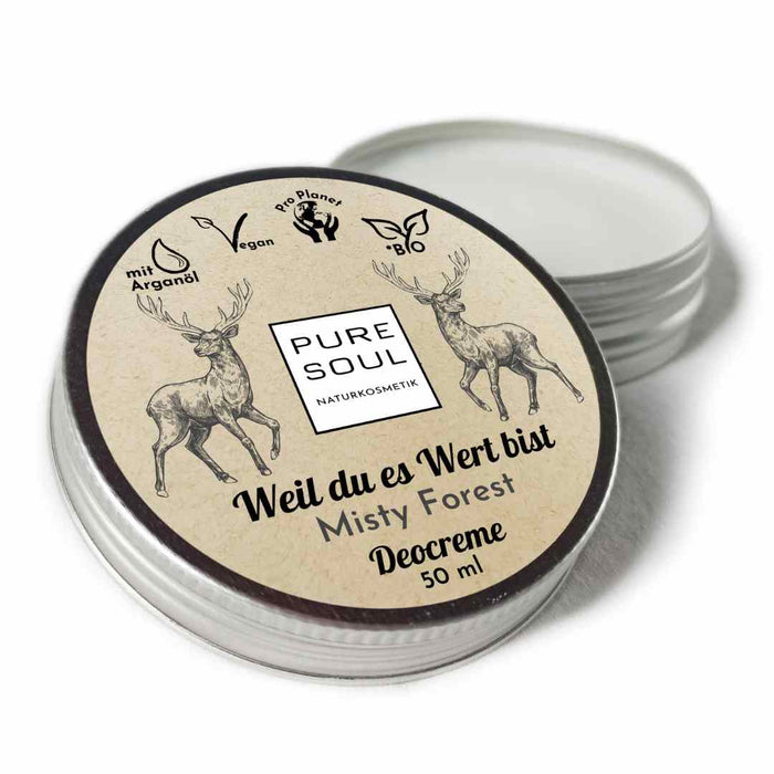 Deo Creme Misty Forest Kiefer, Zirbe & Zeder – 50 ml aluminiumfrei vegan Naturkosmetik